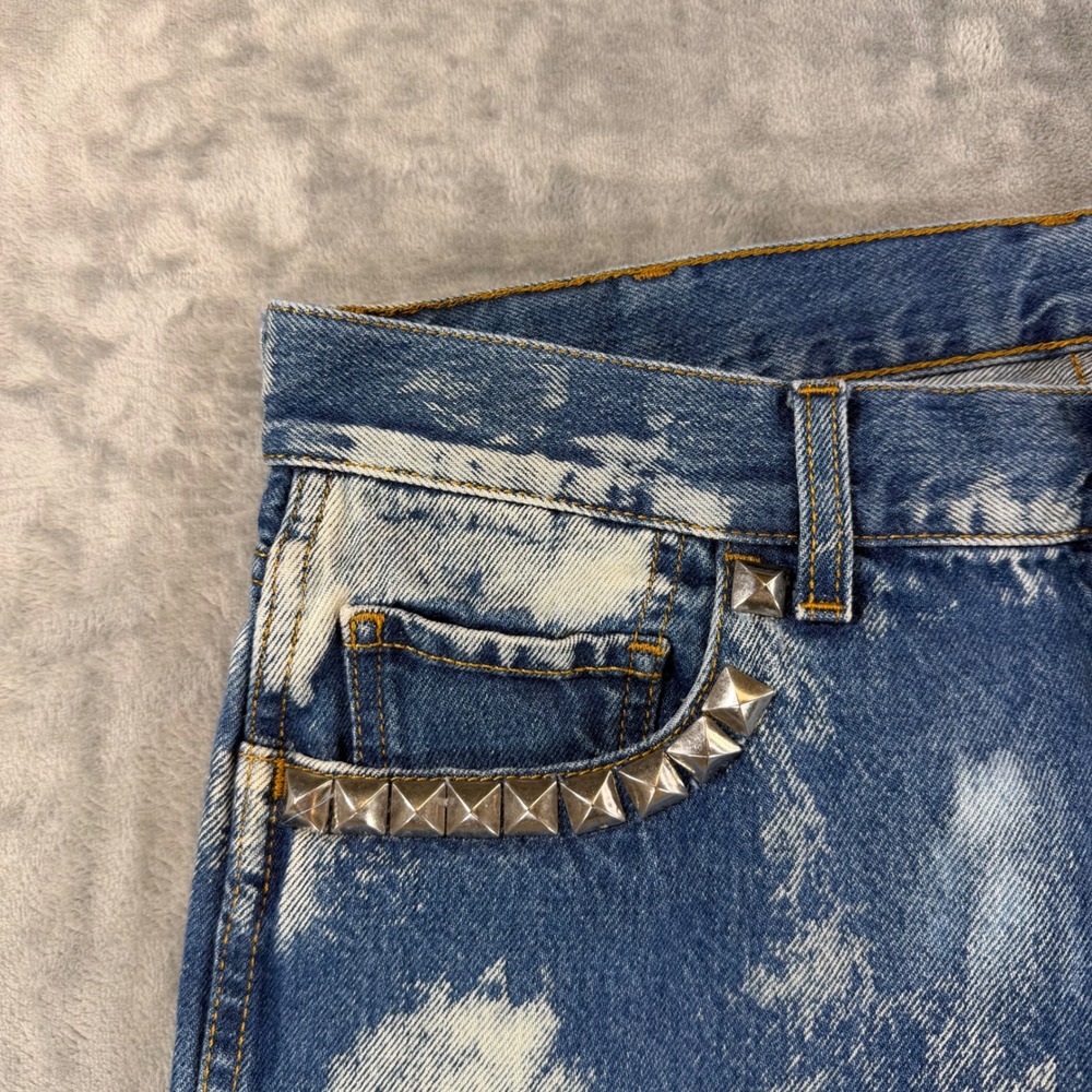 Gucci Studded Skinny Jeans Mens Size 32x29 Blue Acid Wash Made in Italy - Picture 5 of 11